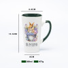 Ceramic Decal Printed Easter Bunny Tall Ceramic Mugs - Tall Shape, Solid Color Inside, Stoneware