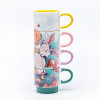 Ceramic Decal Printed Easter Stacking Cup Set - Multicolor Stacking Mugs Set, New Bone China