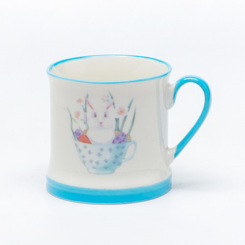 Ceramic Decal Printed Rabbit Animal Ceramic Coffee Mugs - Cute Bunny Pattern, Stoneware