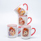 Ceramic Decal Printed Mother's Day Ceramic Coffee Mugs - Parent & Child Warm Red Pattern, Stoneware