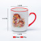 Ceramic Decal Printed Mother's Day Ceramic Coffee Mugs - Parent & Child Warm Red Pattern, Stoneware
