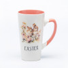 Ceramic Decal Printed Easter Bunny Tall Ceramic Mugs - Tall Shape, Solid Color Inside, Stoneware