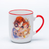 Ceramic Decal Printed Mother's Day Ceramic Coffee Mugs - Parent & Child Warm Red Pattern, Stoneware