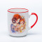 Ceramic Decal Printed Mother's Day Ceramic Coffee Mugs - Parent & Child Warm Red Pattern, Stoneware