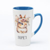 Ceramic Decal Printed Easter Bunny Tall Ceramic Mugs - Tall Shape, Solid Color Inside, Stoneware
