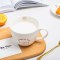 550ml Large Ceramic Breakfast Mug with Lid and Spoon
