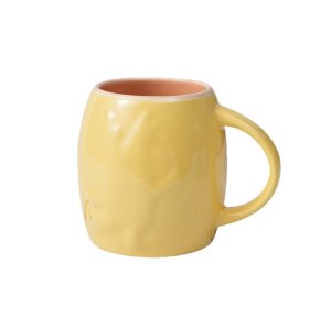3D Embossed Barrel Ceramic Mug 400ml, Beer Stein Style