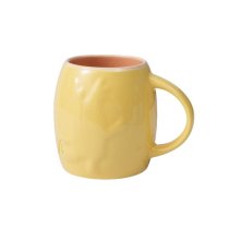 3D Embossed Barrel Ceramic Mug 400ml, Beer Stein Style