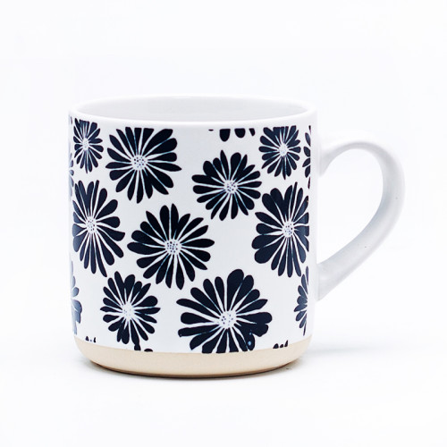 Black and White Geometric Ceramic Mug 460ml, Minimalist 4-Pattern Collection