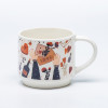 Vintage Couple Illustration Ceramic Mug 365ml, Stackable Romantic Series
