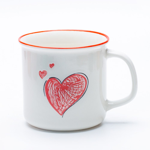 Valentine Hearts Ceramic Mug 560ml, Extra-Large Couple Cup
