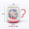 Pastel Bunny Ceramic Mug 420ml, Wavy Handle Sweet Illustration Series