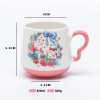 Pastel Bunny Ceramic Mug 420ml, Wavy Handle Sweet Illustration Series