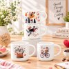 Vintage Couple Illustration Ceramic Mug 365ml, Stackable Romantic Series