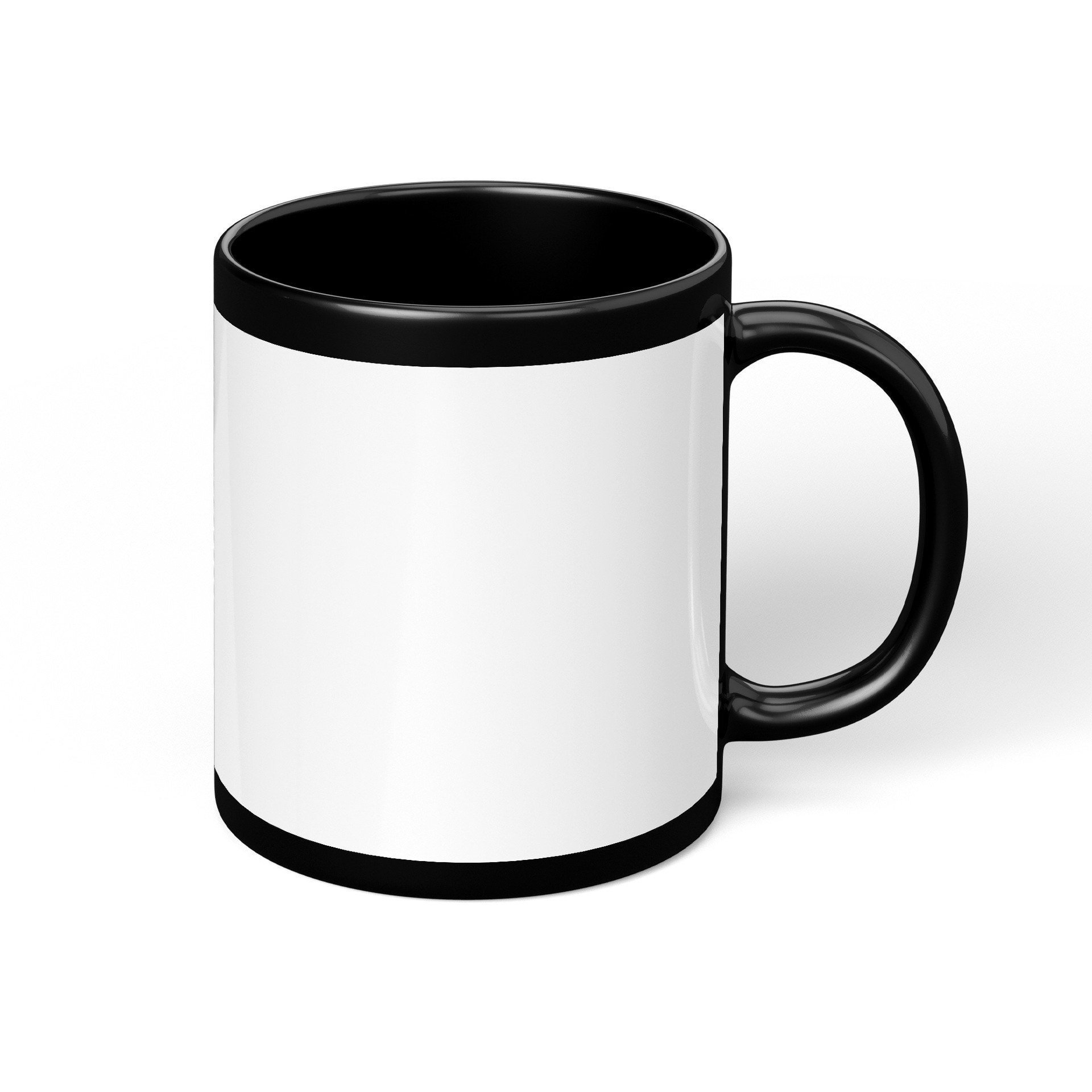 Black C handle sublimation mug front view