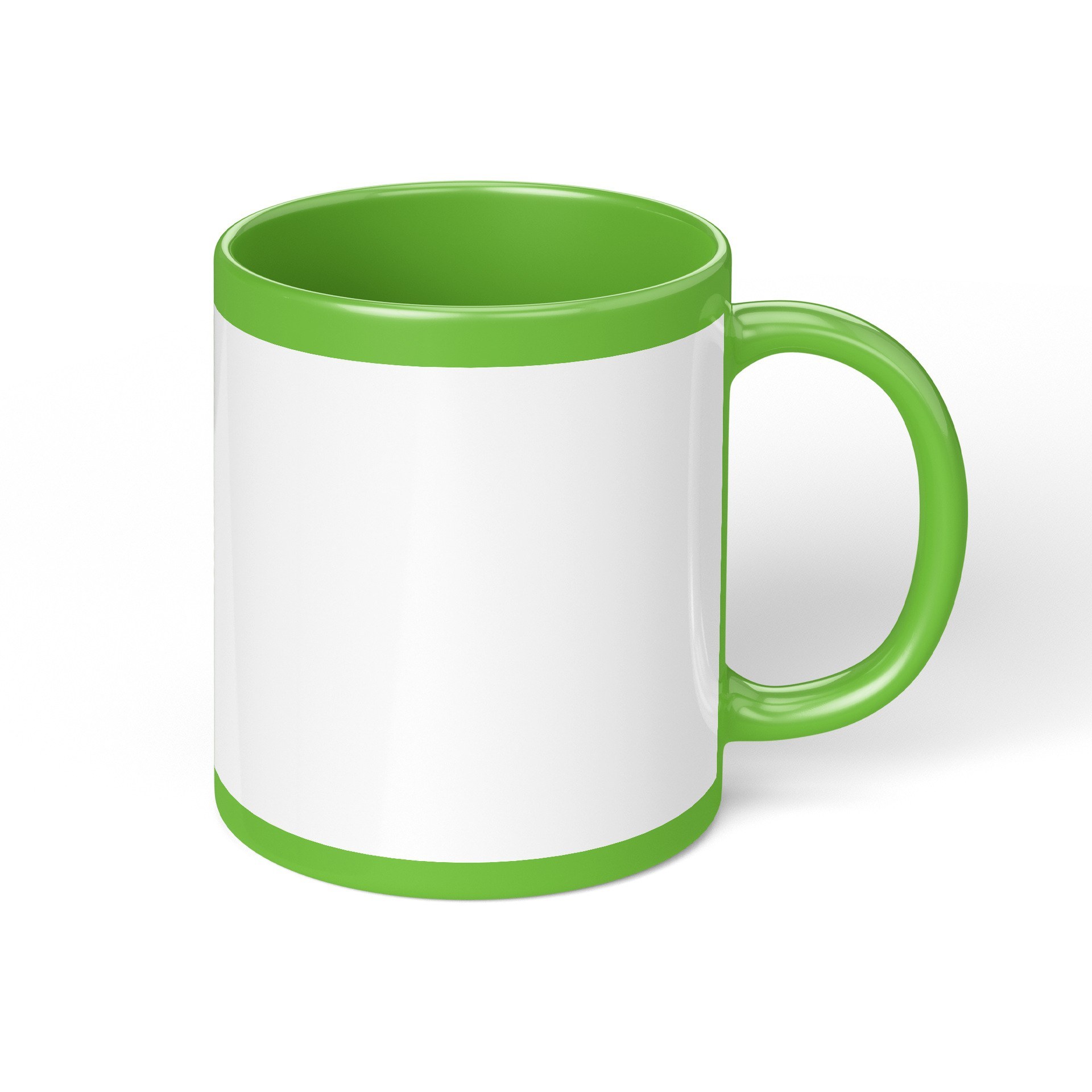 Green C handle sublimation mug front view