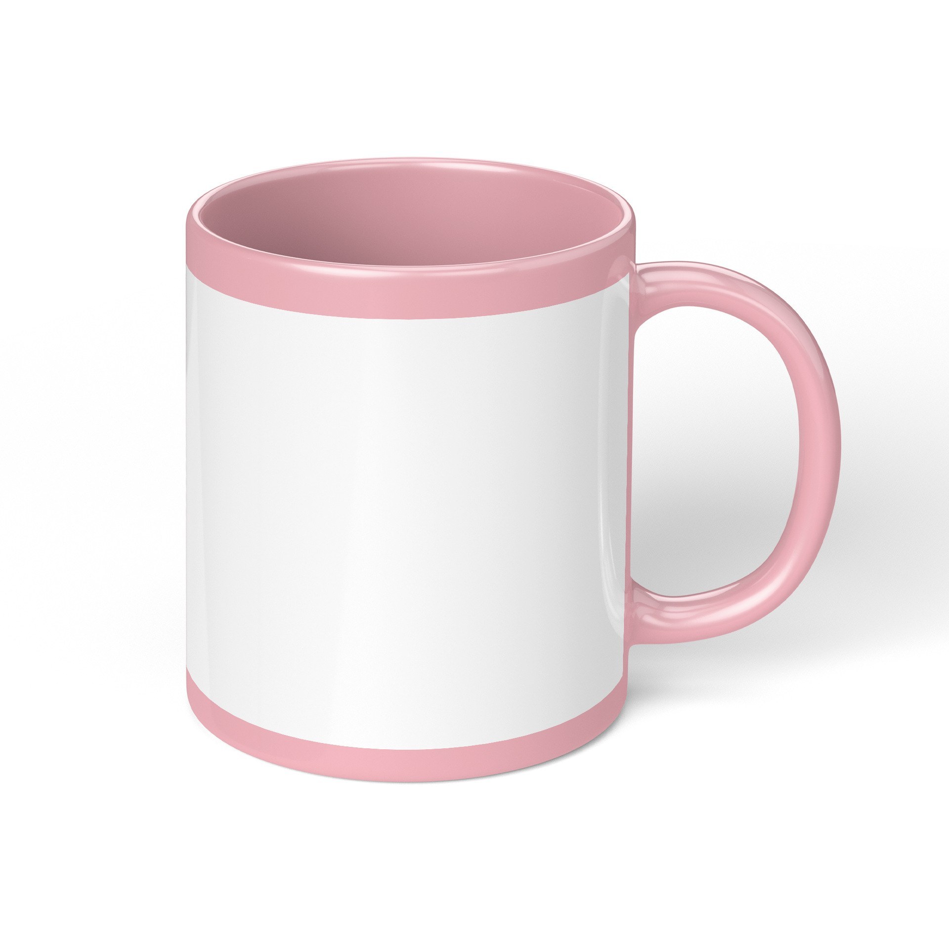 Pink C handle sublimation mug front view