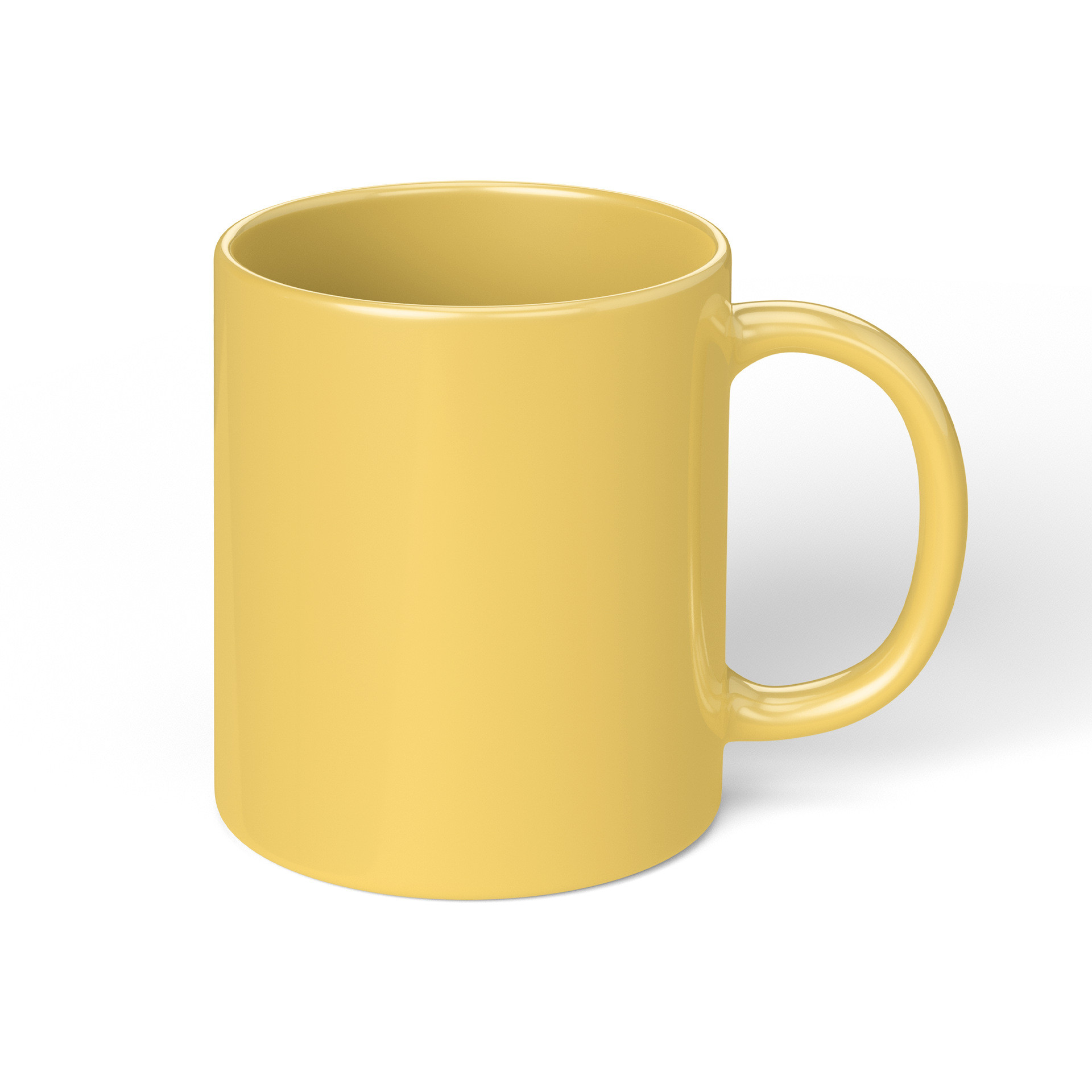 Yellow sublimation coating mug front view