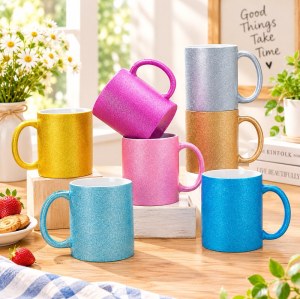 Glitter Sublimation Mug 11oz, 345ml Sparkle Blank, 7 Colors