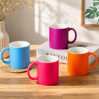 Taza de Sublimaci&oacute;n Fluorescente Ne&oacute;n 11oz, Blanca Recubierta para Personalizar, 7 Colores