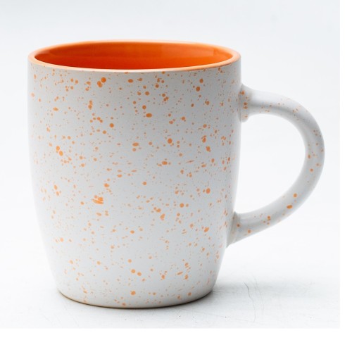 Taza de Gres con Esmalte Jaspeado 595-600ml, Interior de Color, 8 Colores