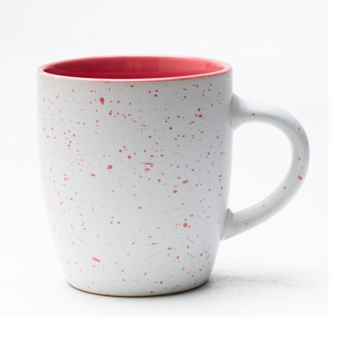 Taza de Gres con Esmalte Jaspeado 595-600ml, Interior de Color, 8 Colores
