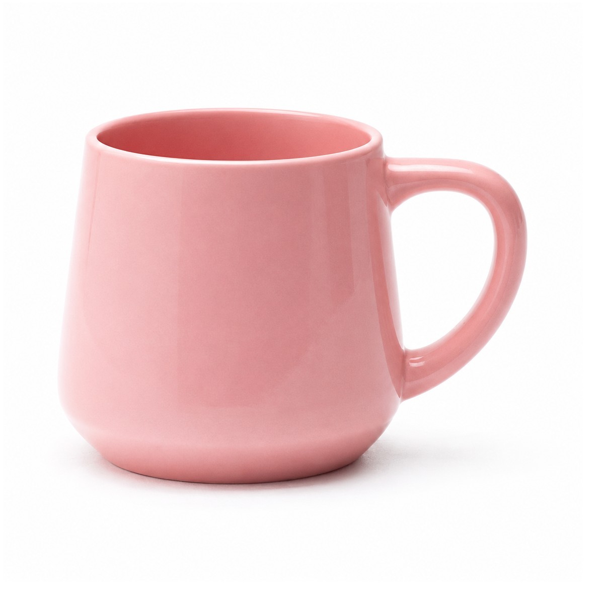 Taza de gres cuadrada rosa vista frontal