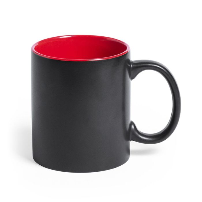 Matte Black Ceramic Mug Blank 11oz, Laser Engraving Coating, Colored Interior
