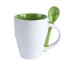 Ceramic Spoon Mug with Handle Slot, 8.5cm Rim, Glossy Glaze