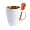 Ceramic Spoon Mug with Handle Slot, 8.5cm Rim, Glossy Glaze