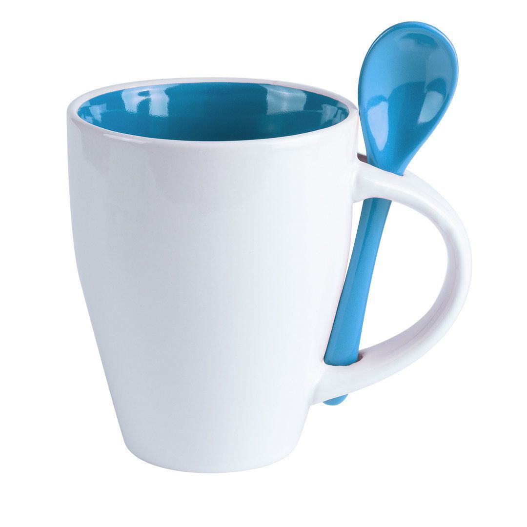 Ceramic Spoon Mug with Handle Slot — side view