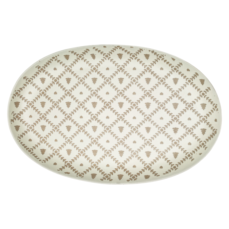 Ceramic Oval Serving Platter | Handcrafted Stoneware Serveware for Parties & Main Dishes
