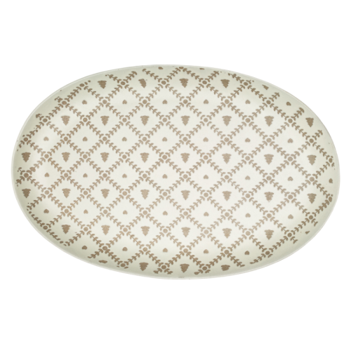 Ceramic Oval Serving Platter | Handcrafted Stoneware Serveware for Parties & Main Dishes