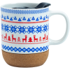 14oz Christmas Ceramic Mug with Cork Base, Lid & Assorted Holiday Designs for Seasonal Gifting