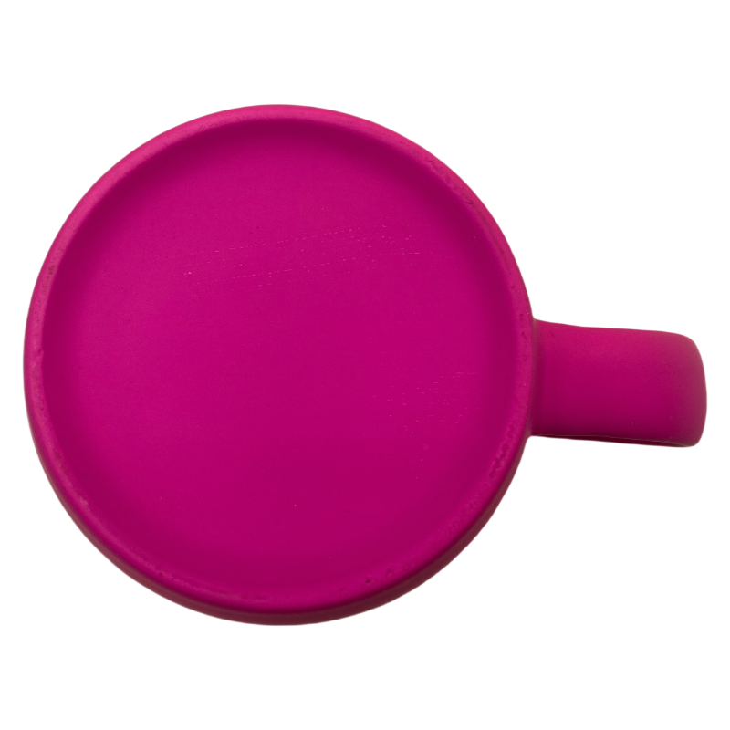 Close Up Of Rubberized Matte Coating And Vibrant Elephant Print On Soft Touch Ceramic Mug