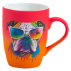 2-Tone 350ml Rubber Coated Ceramic Coffee Cup with Gradient Finish & Custom Low-Temp Decals for Gifting
