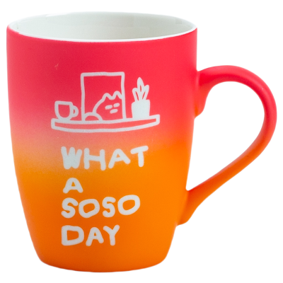 350ml Laser Engraved 2-Tone Ceramic Mug - Matte Rubber Coated with Quote