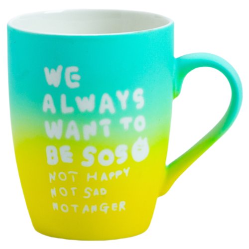 350ml Laser Engraved 2-Tone Ceramic Mug - Matte Rubber Coated with Quote