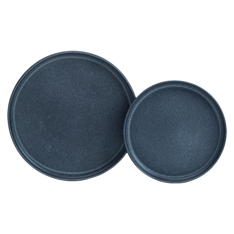 Rustic Stoneware Dinner Plates Set - Matte Brown 8/10 Inch Restaurant-Quality Dishwasher Safe Dinnerware