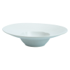 Modern White Ceramic Pasta Plate | Wide Rim Porcelain Deep Dish for Fine Dining