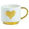 Gold Electroplated Bone China Mug | White Coffee Cup with Gold Handle for Gifts