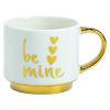 Gold Electroplated Bone China Mug | White Coffee Cup with Gold Handle for Gifts