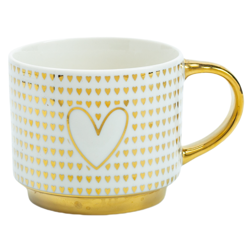 Gold Electroplated Bone China Mug | White Coffee Cup with Gold Handle for Gifts