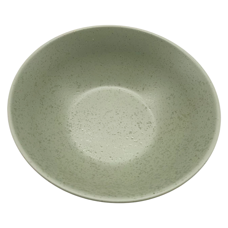 Close Up of Speckled Glaze Texture on Nordic Matte Stoneware Bowl,