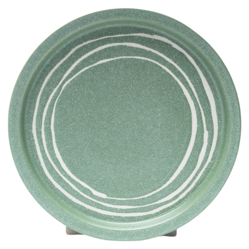 Handcrafted Green Stoneware 3-Piece Set | Modern Rustic Dinnerware