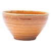 Vintage Caramel Brown Stoneware 4-Piece Set | Textured Ring Dinnerware