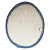 Handmade Irregular Oval Stoneware Plates | Reactive Glaze Blue Edge