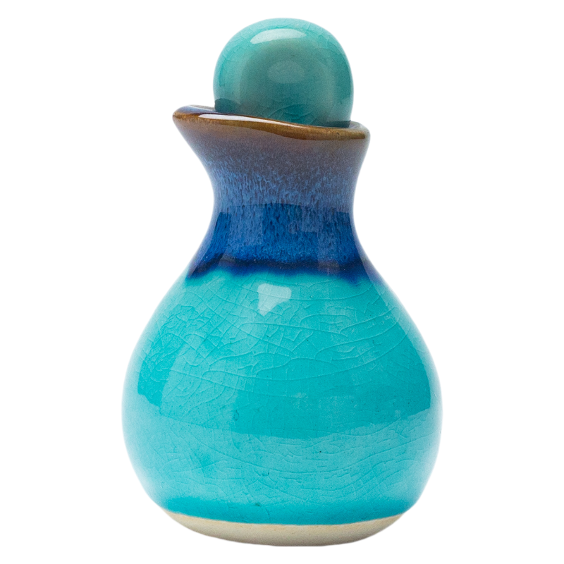 Handmade Glazed Gourd-Shaped Spice Jar | Assorted Colors with Stopper