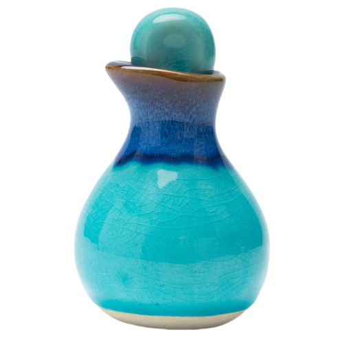Handmade Glazed Gourd-Shaped Spice Jar | Assorted Colors with Stopper