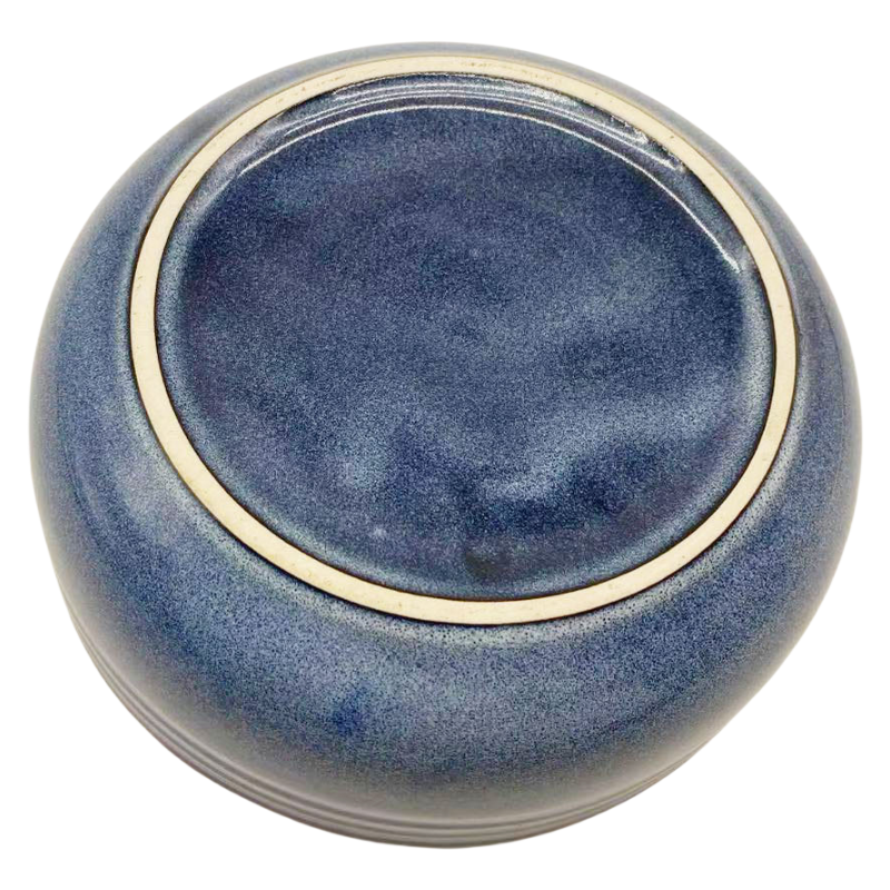 Reactive Glaze Ceramic Bowl in Gray/Blue Layered Finish